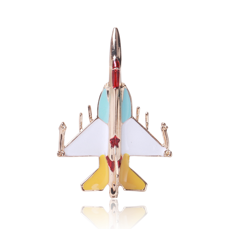 Ziyang Jewelry Cross-border Supply Fashionable cartoon alloy enamel oil jewelry, personalized and versatile airplane European and American brooches, hot-selling and fast-selling factory direct sales brooches Item Picture