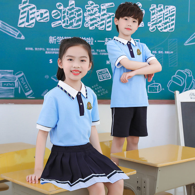 校服套装小学生夏季短袖纯棉中学生学院风毕业班服儿童幼儿园园服详情图7