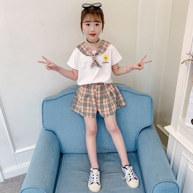 Children's Jk Uniform 2023 Summer Preppy Girls' Uniform Set Skirt Primary School Children's Summer Fashion Trend details Picture
