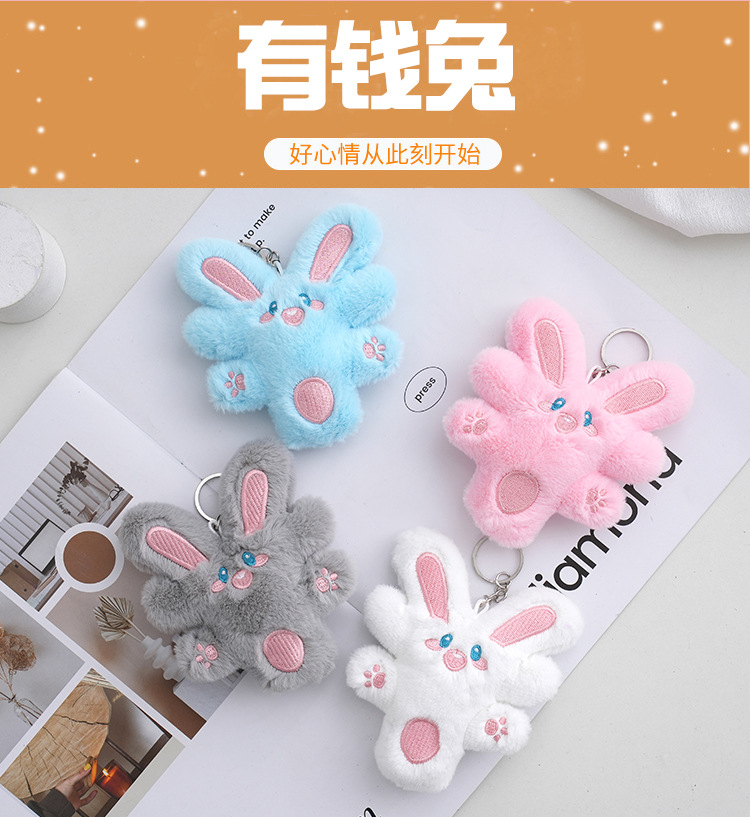 新款可爱毛绒小怪兽创意卡通钥匙扣汽车书包百搭挂件时尚礼品批发 详情图9