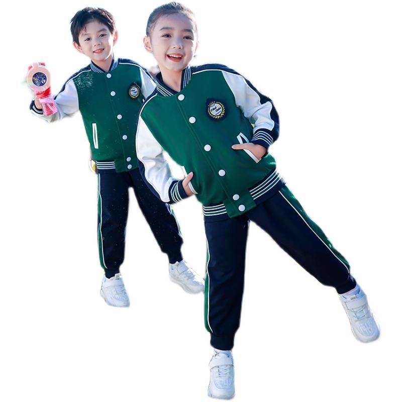 Kindergarten Dress Spring And Autumn Dress British Style School Uniform, Primary School Class Dress, Children's Sports Baseball Suit Two Sets Specification drawing