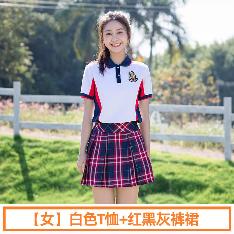 School Uniform Set High School Senior Class Uniform High School College Style Summer Short Sleeve Junior High School Sports Meet Costume undefined