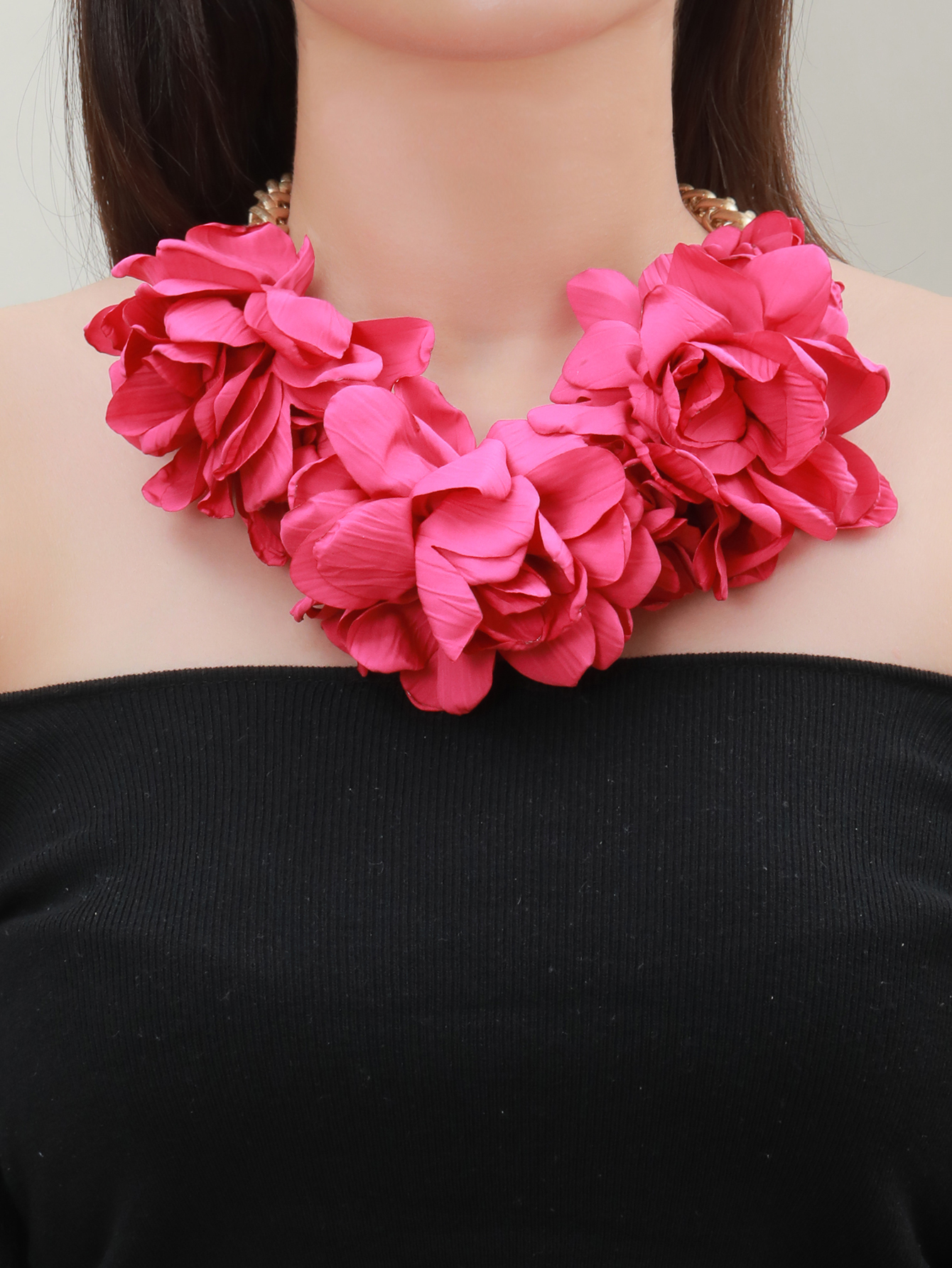 Za's new European and American fashion, versatile flower red necklace, simple, elegant and exquisite collarbone chain