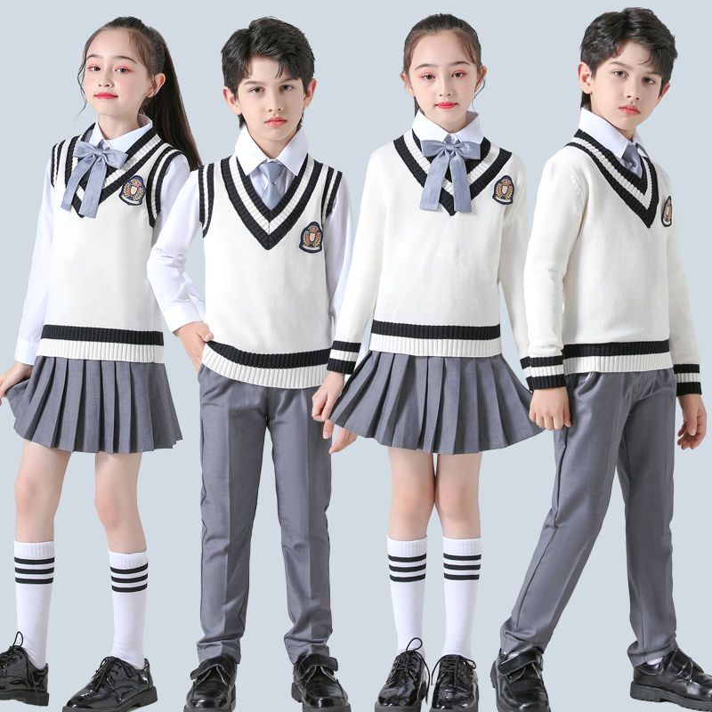 Children's Choir Performance Costume British Style School Uniform Class Dress Kindergarten Dress Primary And Secondary School Students Poetry Recitation Performance Dress details Picture