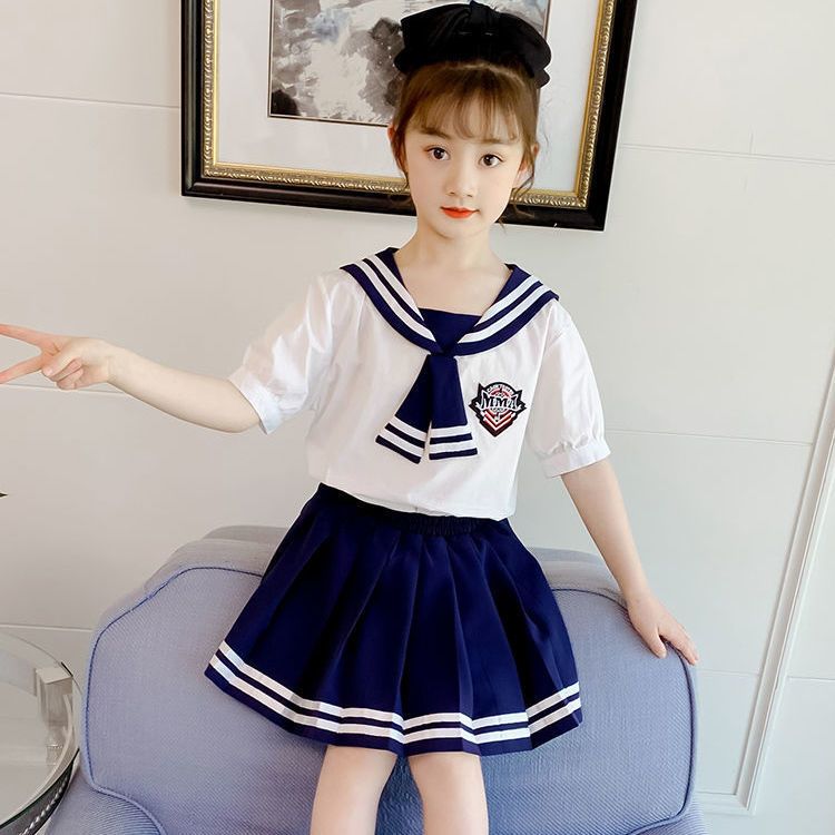 Children's Jk Uniform 2023 Summer Preppy Girls' Uniform Set Skirt Primary School Children's Summer Fashion Trend Specification drawing