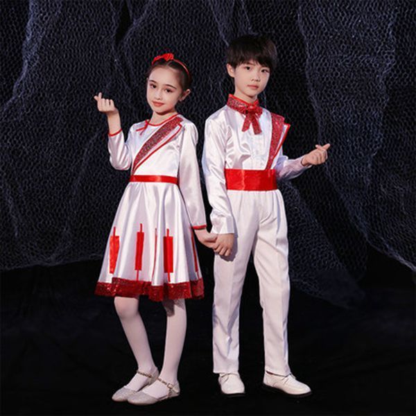 New Year's Day Children's Chorus Dress Costume Boys And Girls Dress Children's Choir Pupils Reciting Performance Costumes Application Scenario