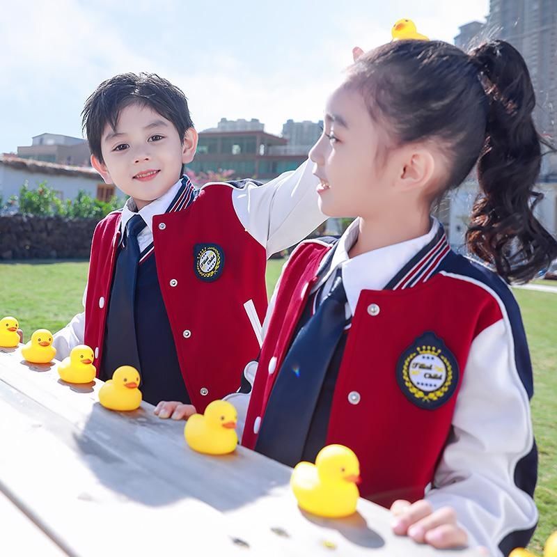 Kindergarten Dress Spring And Autumn Dress British Style School Uniform, Primary School Class Dress, Children's Sports Baseball Suit Two Sets Application Scenario