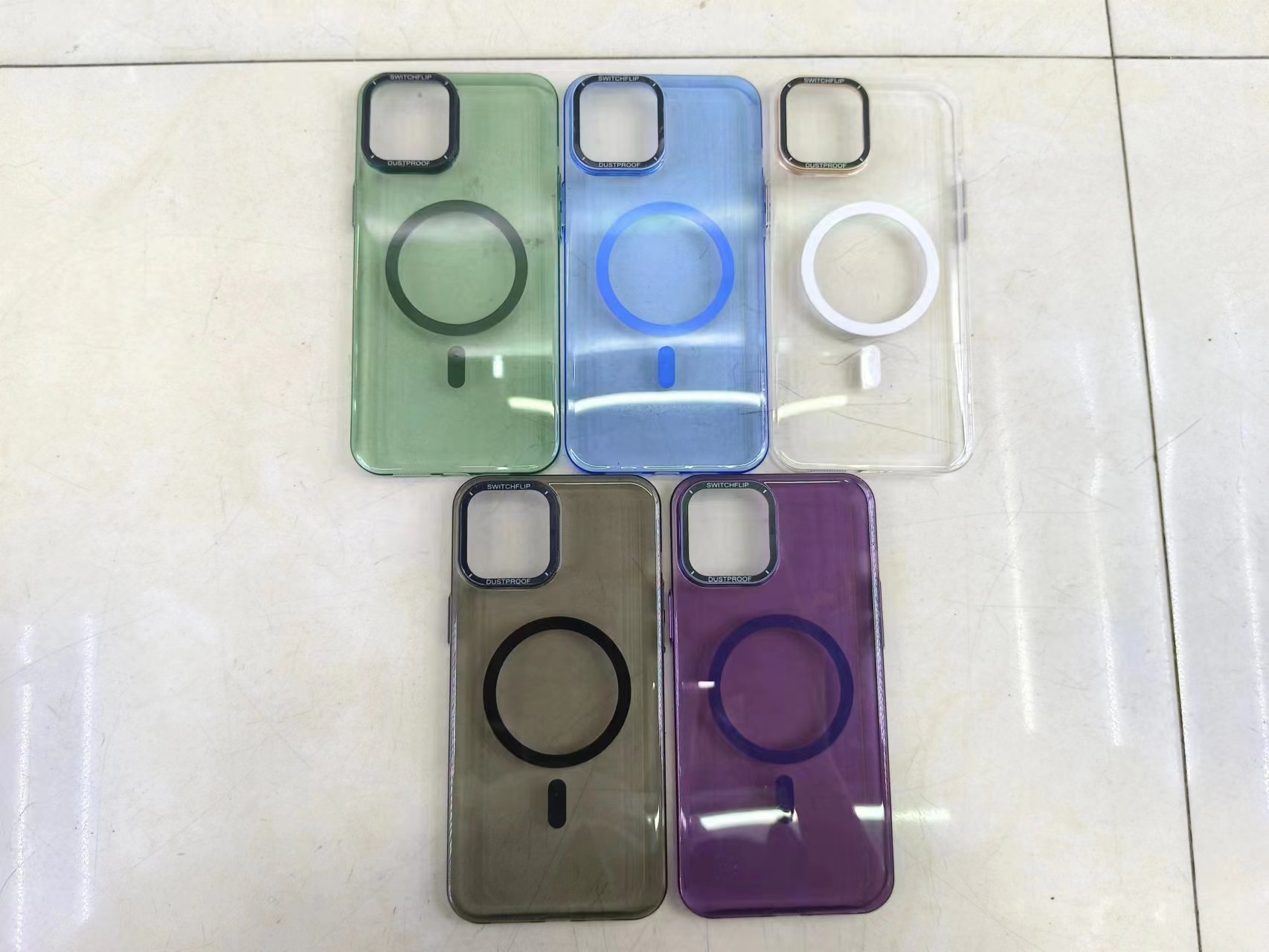 Solid color transparent magnetic phone case transparent lens cover