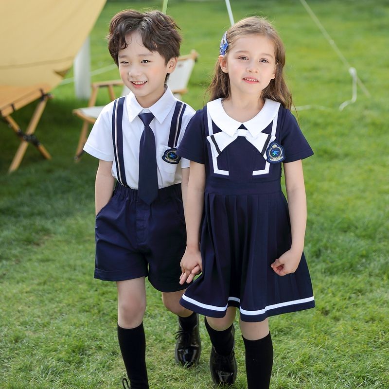 幼儿园园服夏装大班毕业照服装学院风班服六一表演服小学生演出服