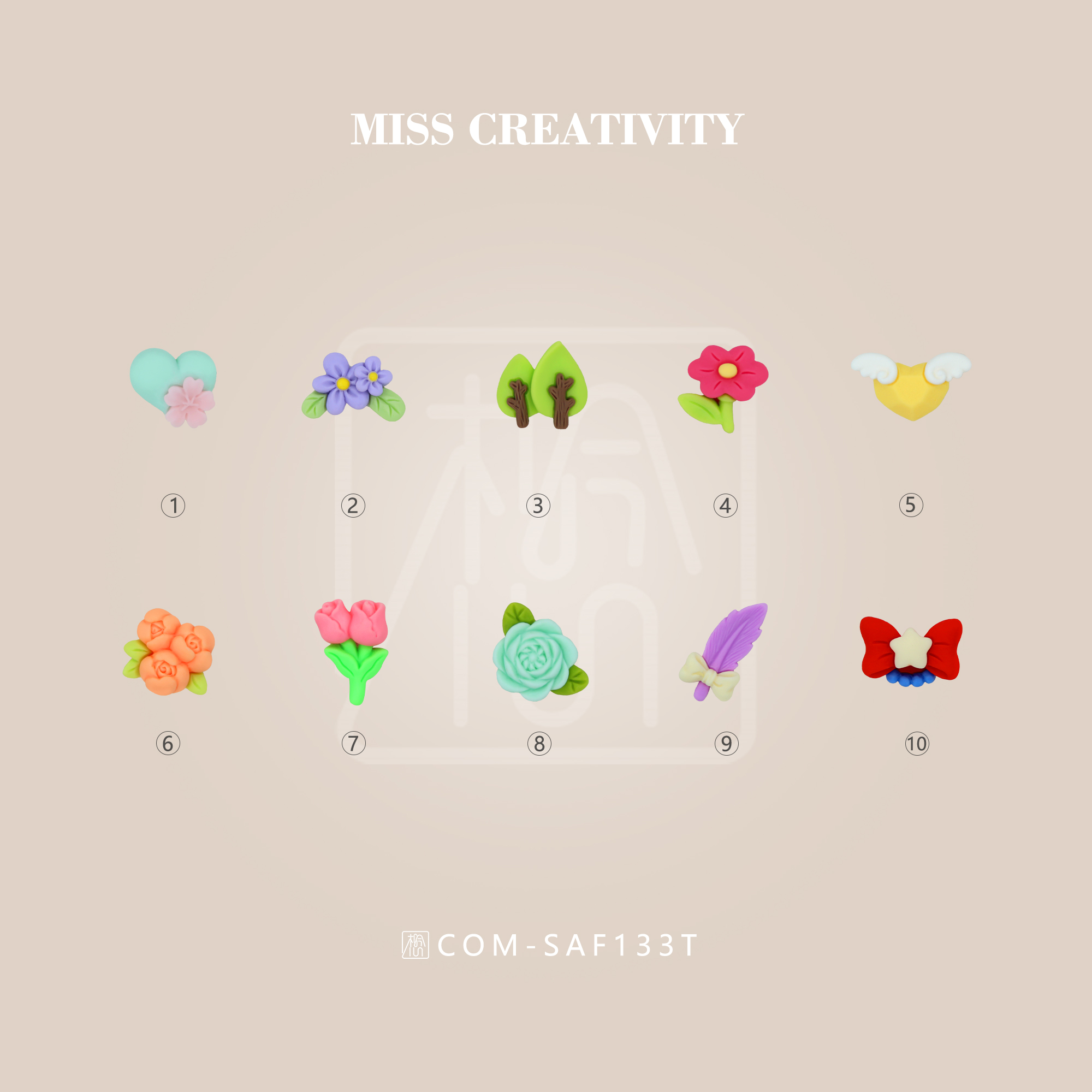 想念创意DIY迷你美甲贴片饰品配件批发头饰发绳夹子饰品配件af133