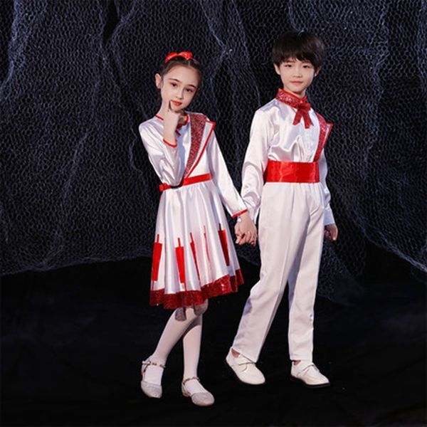 元旦儿童合唱服演出服男女童礼服少儿大合唱团小学生朗诵表演服装详情图2