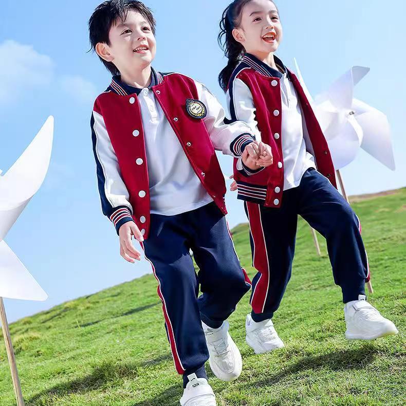 Kindergarten Dress Spring And Autumn Dress British Style School Uniform, Primary School Class Dress, Children's Sports Baseball Suit Two Sets Application Scenario