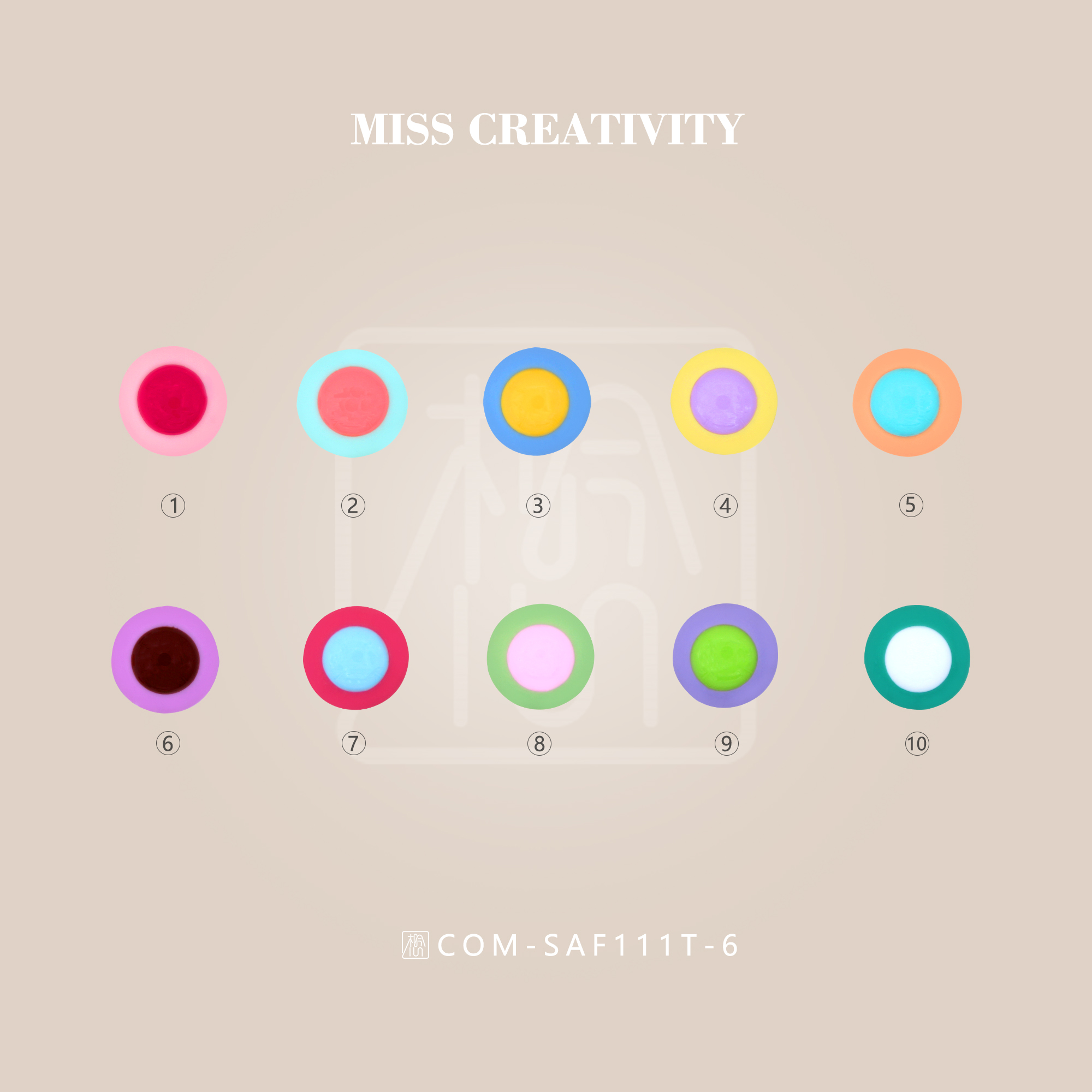 Miss Resin DIY glue dot Round beans Resin Accessories Children's bracelet Ring Bracelet Accessories Creative accessories af111-6
