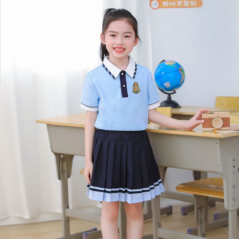 校服套装小学生夏季短袖纯棉中学生学院风毕业班服儿童幼儿园园服详情图3