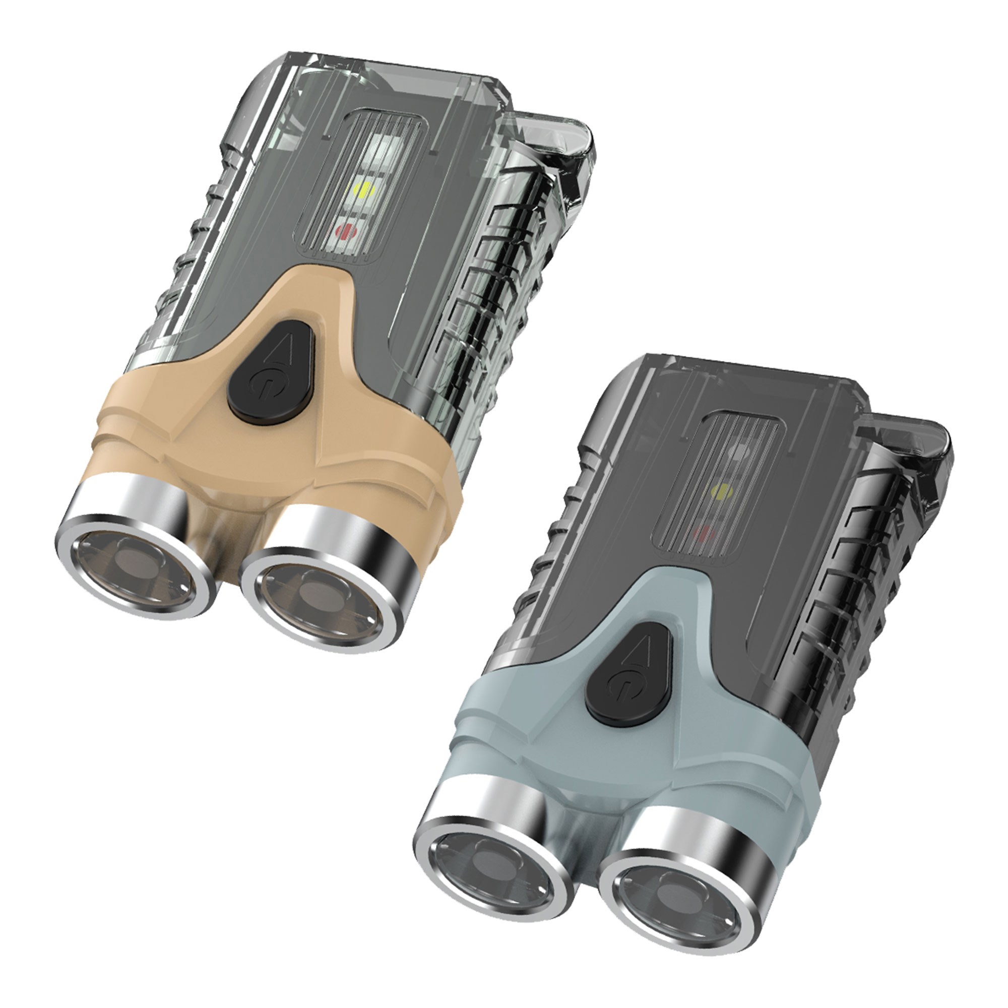 New dual-lamp mini flashlight Type-C rechargeable outdoor camping warning light LED keychain light Specification image