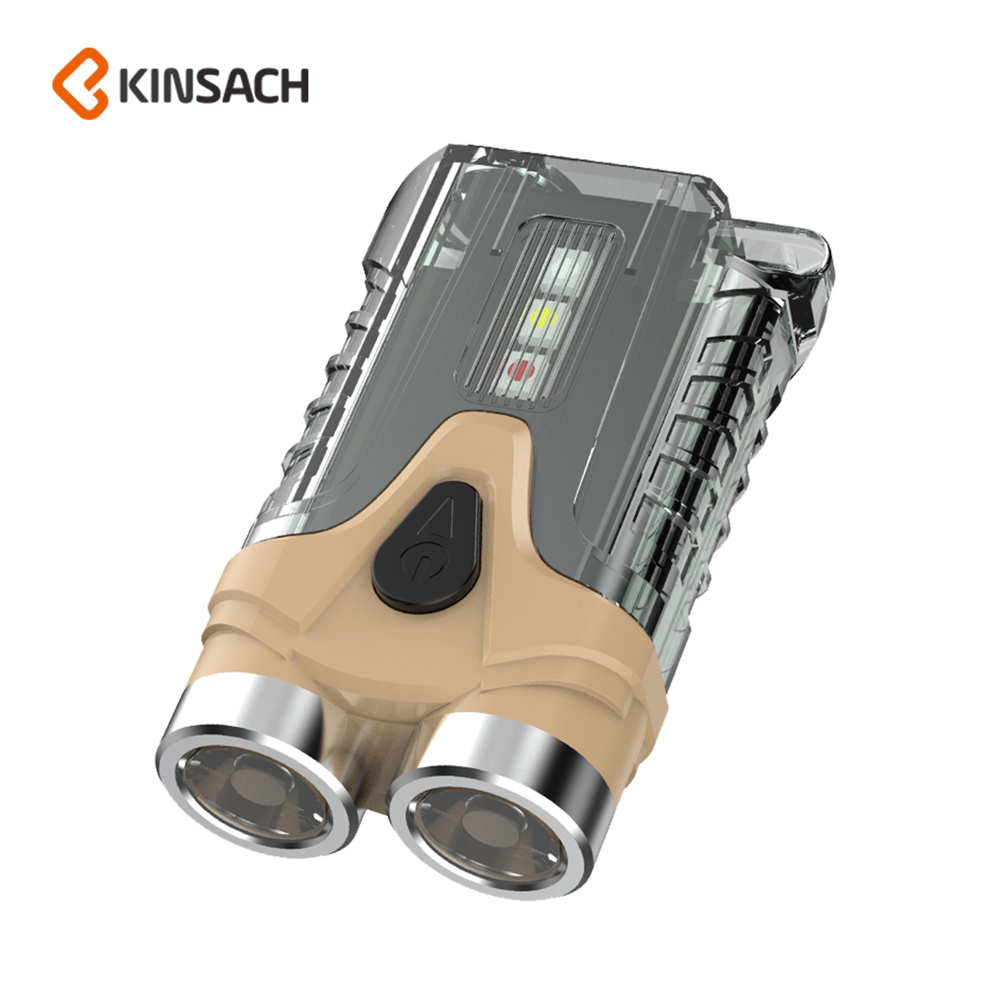 New dual-lamp mini flashlight Type-C rechargeable outdoor camping warning light LED keychain light