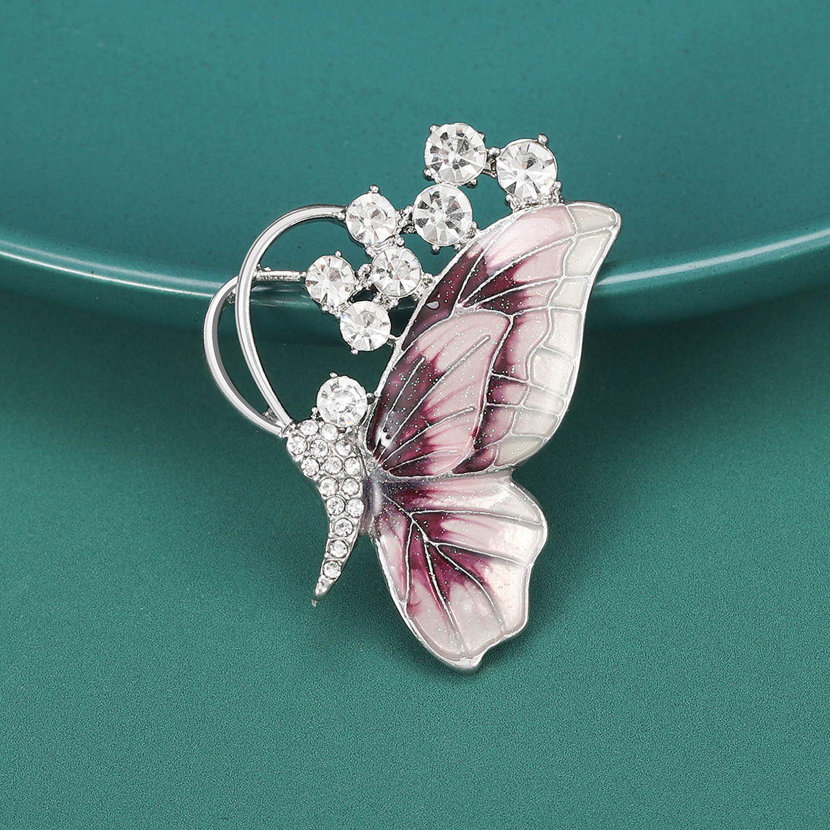 Ziyang Jewelry Factory directly sells high-end luxury brooches. New Korean style enamel oil and gas butterfly versatile clothes pin clasp brooch 2023 new butterfly brooch Specification image