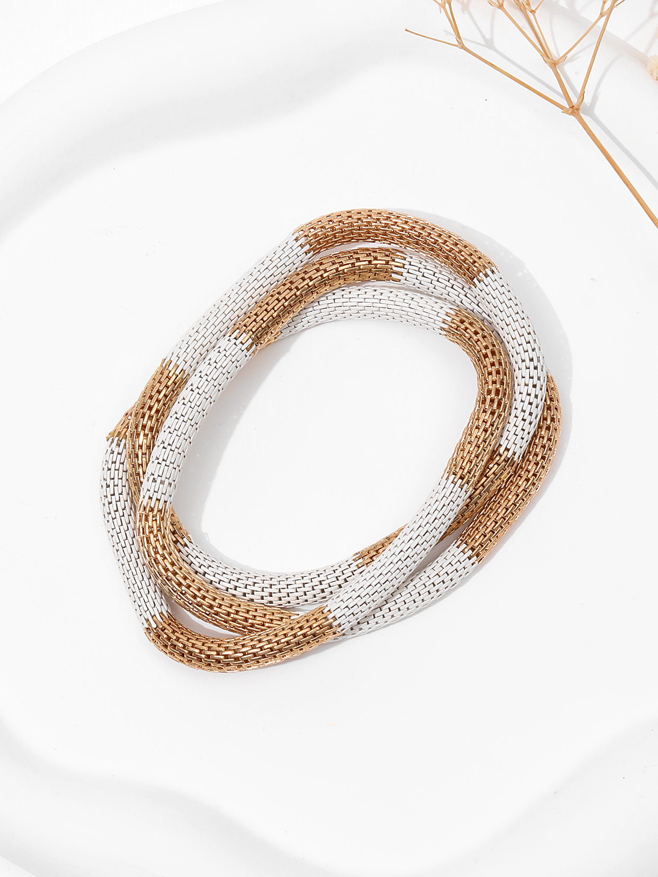 European and American fashion Bohemian summer jewelry alloy geometric bracelet, off-white Specification image