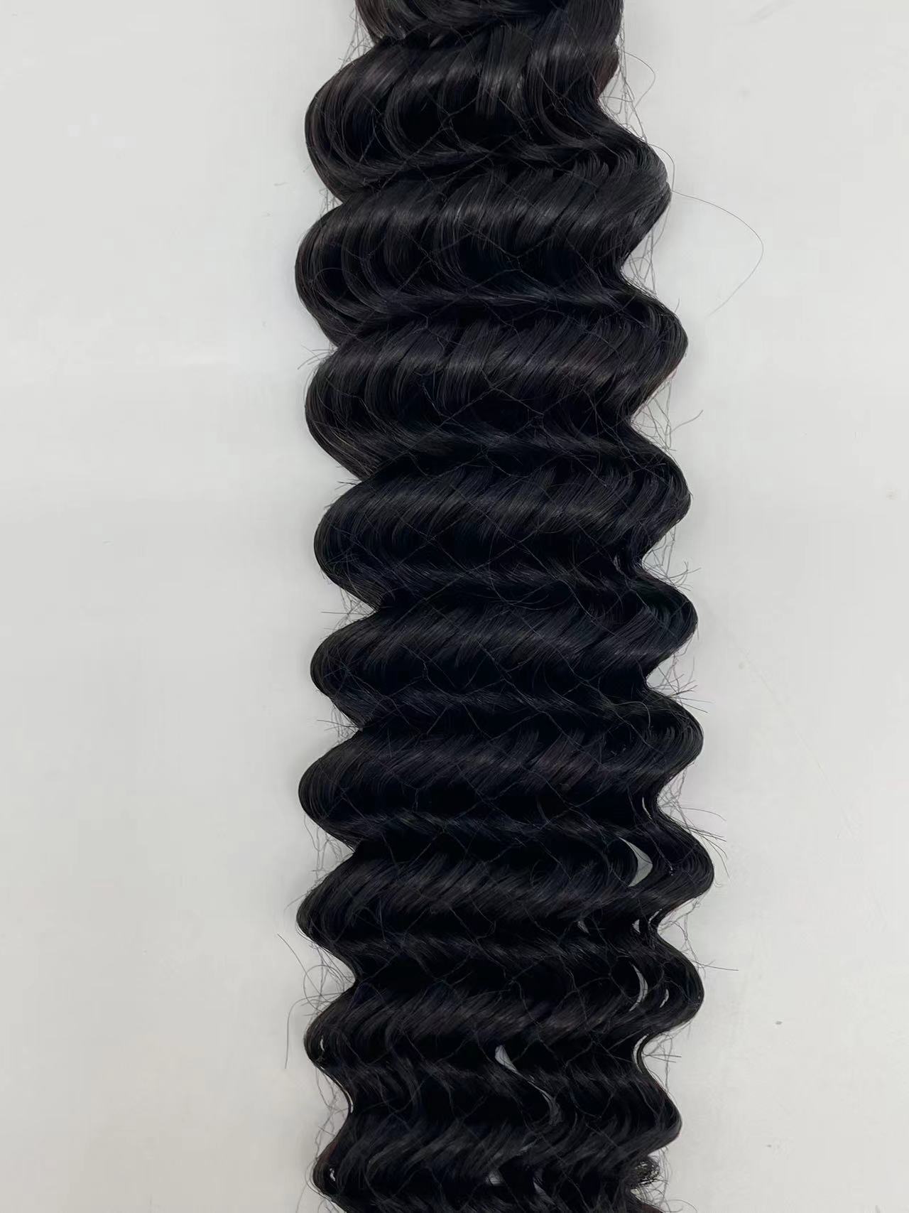 "Loose Deep human hair Curtain Hair Block water wave wig human hair Cross-border bestseller Specification image