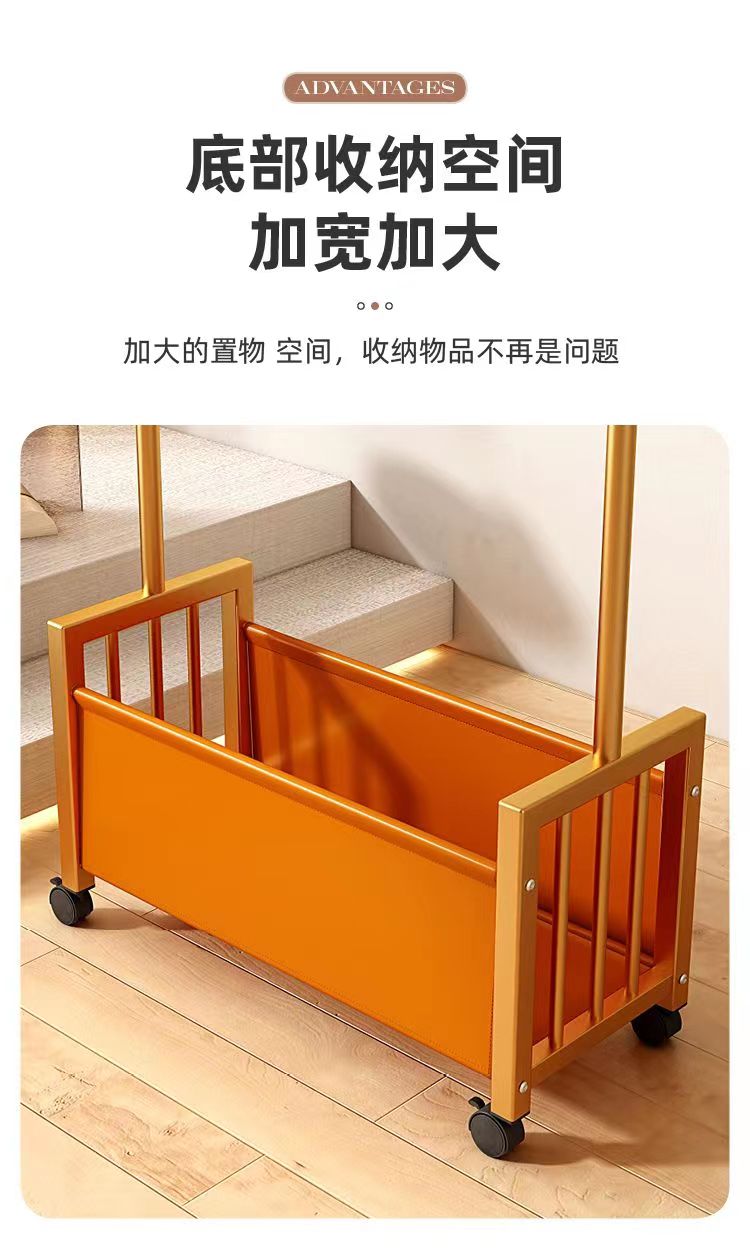 北欧轻奢衣架落地立式衣帽架加粗仙人掌挂衣架带轮子可移动收纳架详情6