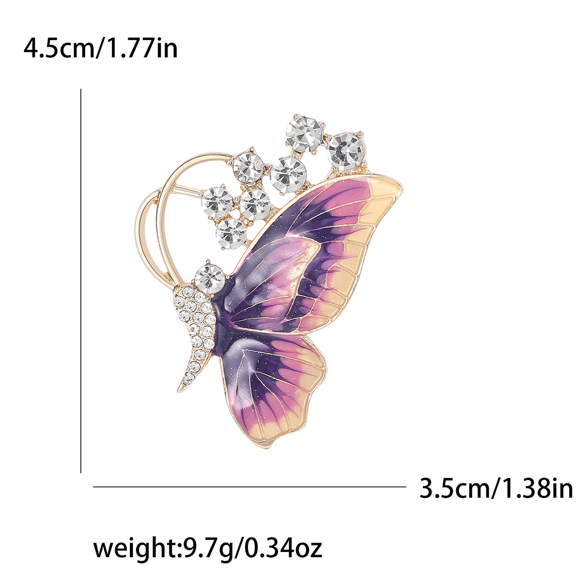 Ziyang Jewelry Factory directly sells high-end luxury brooches. New Korean style enamel oil and gas butterfly versatile clothes pin clasp brooch 2023 new butterfly brooch pic 4