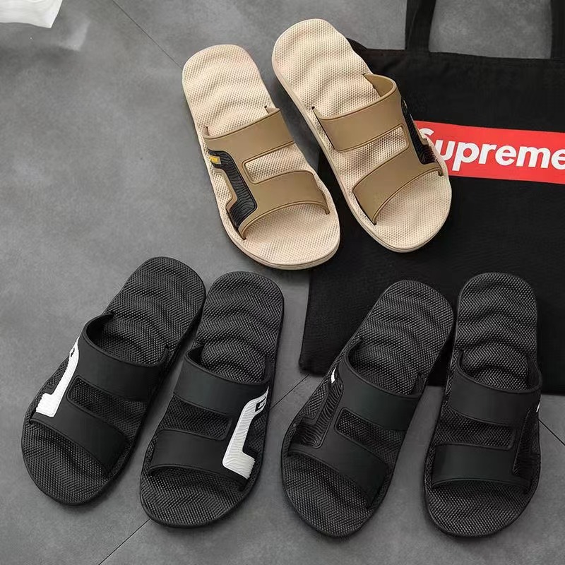 Summer soft-soled slippers for men's home bathing, anti-slip one-line slippers, personalized and versatile, indoor cooling slippers for home use, factory stock available