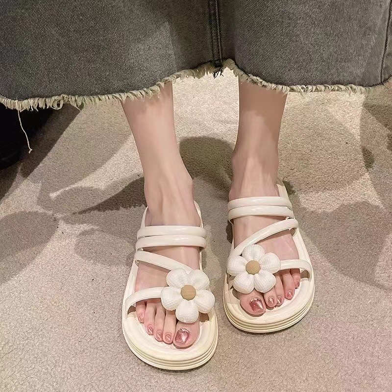 女士拖鞋/一字拖白底实物图