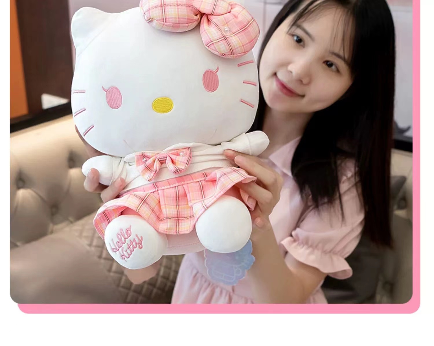 hellokitty公仔毛绒玩具可爱蝴蝶结kt猫咪安抚玩偶娃娃生日礼物女详情9