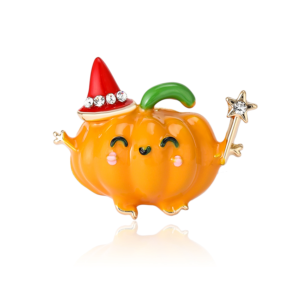 Ziyang Accessories 2023 High-end and Cute Christmas Pumpkin brooch, Women's personality and temperament, versatile and exquisite brooch, coat carver, corch, new Christmas creative alloy oil drop alloy Water diamond brooch, factory direct sales Item Picture