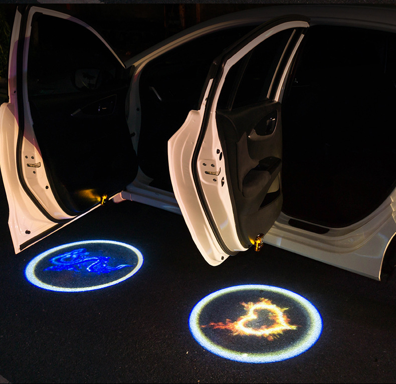  车门投影灯磁控免接线镭射灯LED车门改装饰灯详情2
