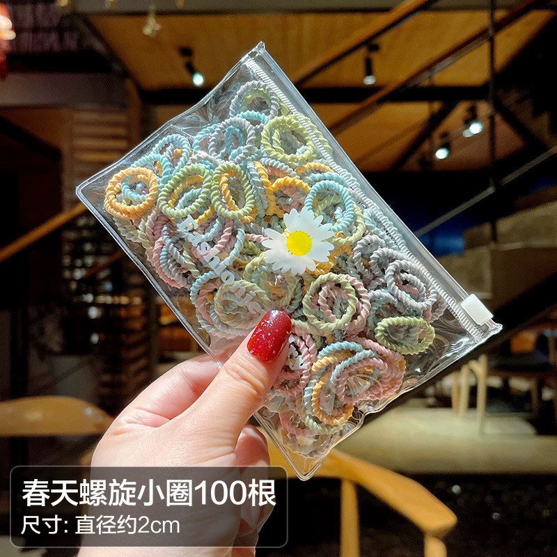 New rainbow-colored children's hair tie, girls' hair band, little girl rubber band, baby hair tie without damaging hair, thumb hair tie detail image 8