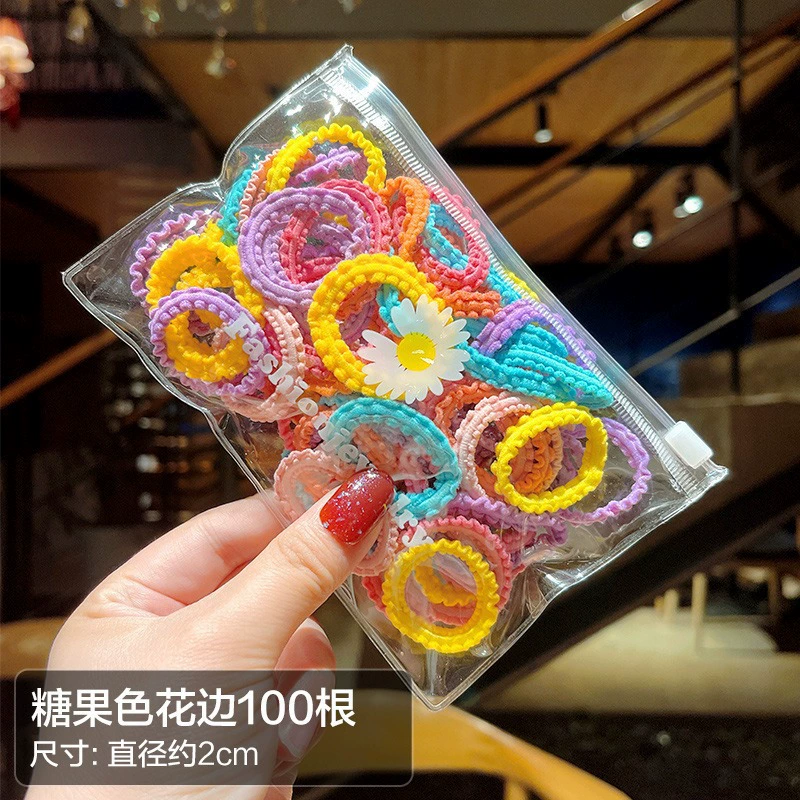 New rainbow-colored children's hair tie, girls' hair band, little girl rubber band, baby hair tie without damaging hair, thumb hair tie detail image 19