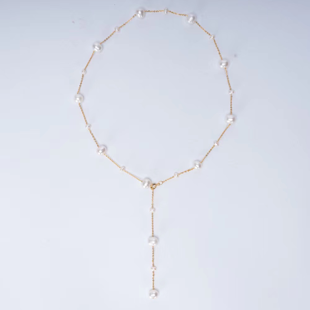 永芳 fang's jewelry 满天星天然淡水珍珠项链 美背Y字锁骨链