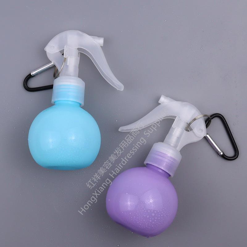 回答：小巧喷壶/喷雾器/新款喷壶/喷水壶/方便携带/扣环圆形/拉环喷壶白底实物图