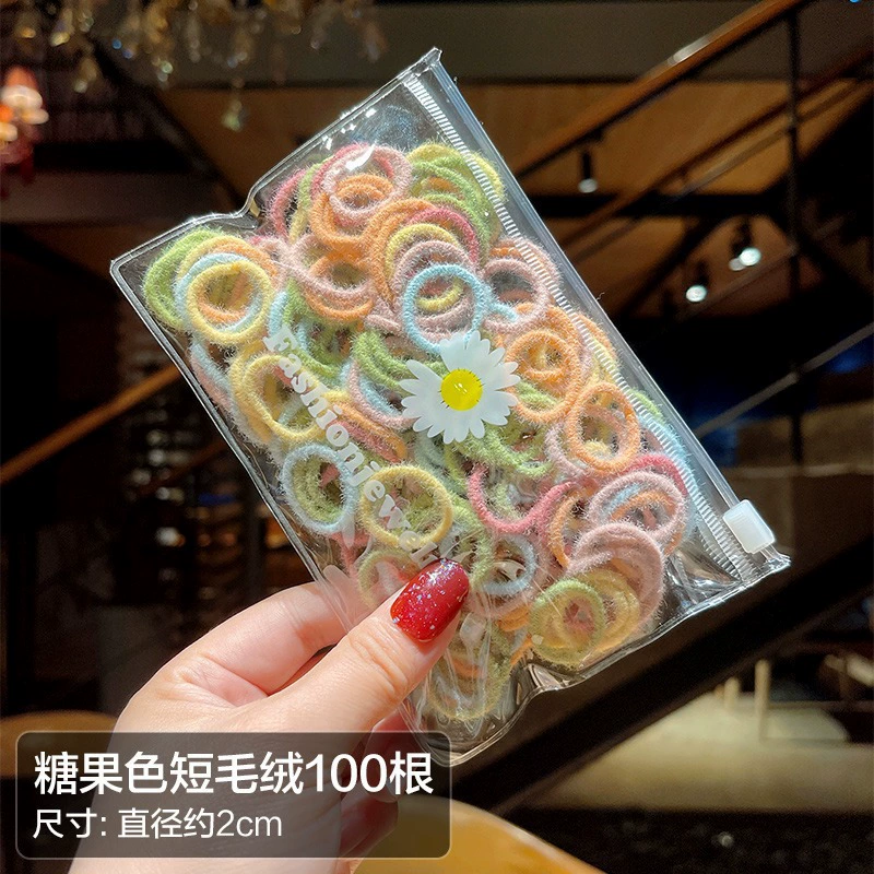 New rainbow-colored children's hair tie, girls' hair band, little girl rubber band, baby hair tie without damaging hair, thumb hair tie detail image 17