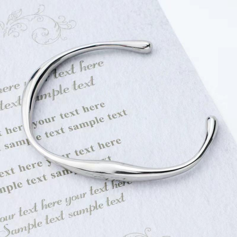 INS Niche women's titanium steel 18K gold stainless steel irregular-shaped open bracelet Specification image