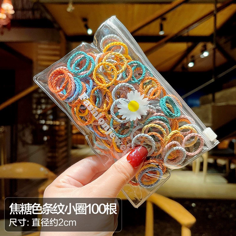 New rainbow-colored children's hair tie, girls' hair band, little girl rubber band, baby hair tie without damaging hair, thumb hair tie detail image 9