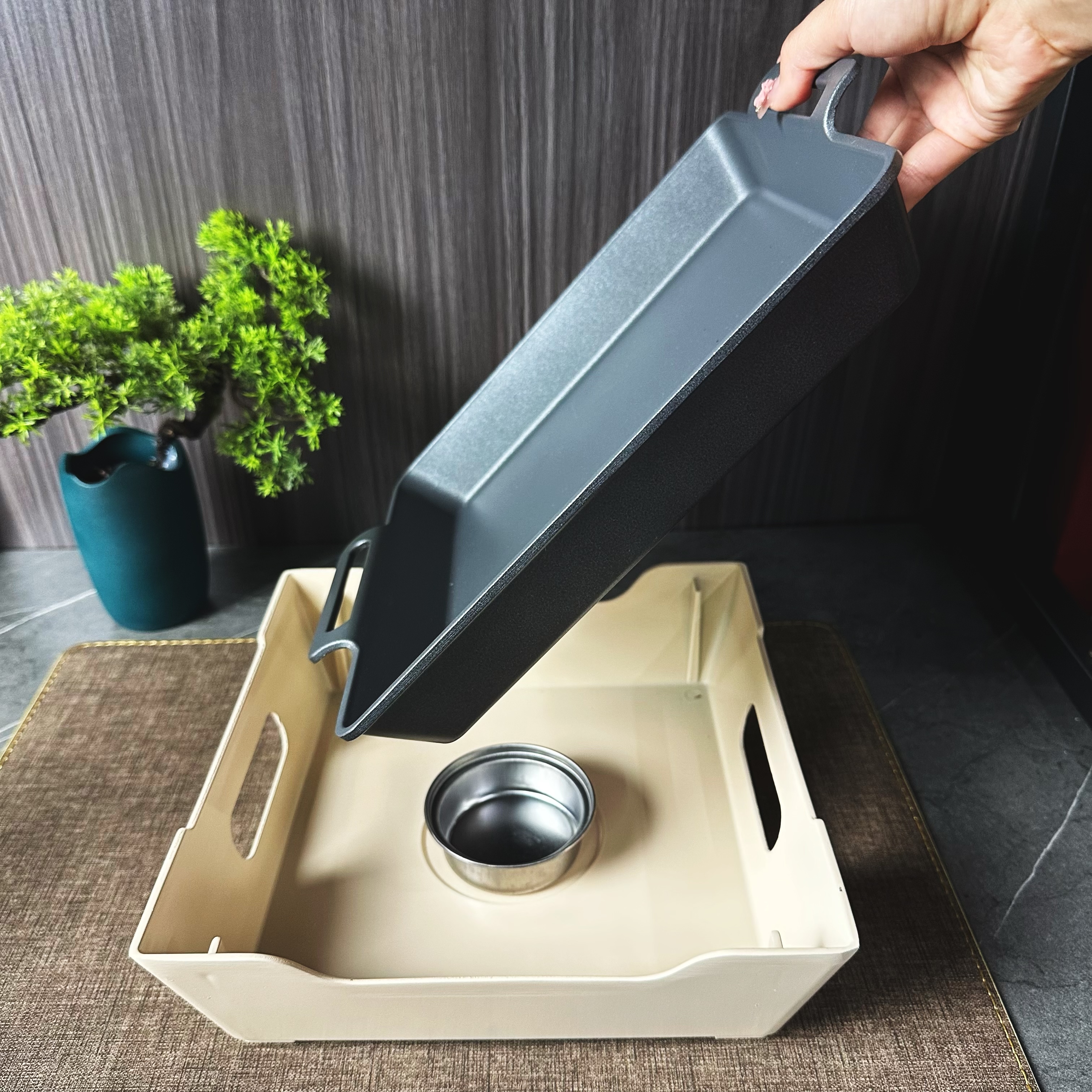 A 26cm square fish grill, barbecue grill and alcohol grill Specification image