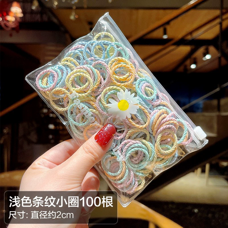 New rainbow-colored children's hair tie, girls' hair band, little girl rubber band, baby hair tie without damaging hair, thumb hair tie detail image 14