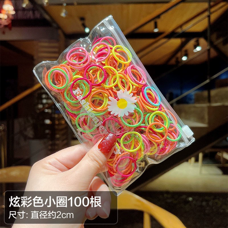 New rainbow-colored children's hair tie, girls' hair band, little girl rubber band, baby hair tie without damaging hair, thumb hair tie detail image 18