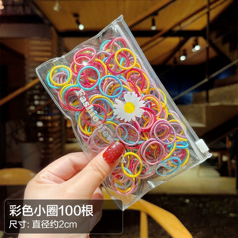 New rainbow-colored children's hair tie, girls' hair band, little girl rubber band, baby hair tie without damaging hair, thumb hair tie detail image 7