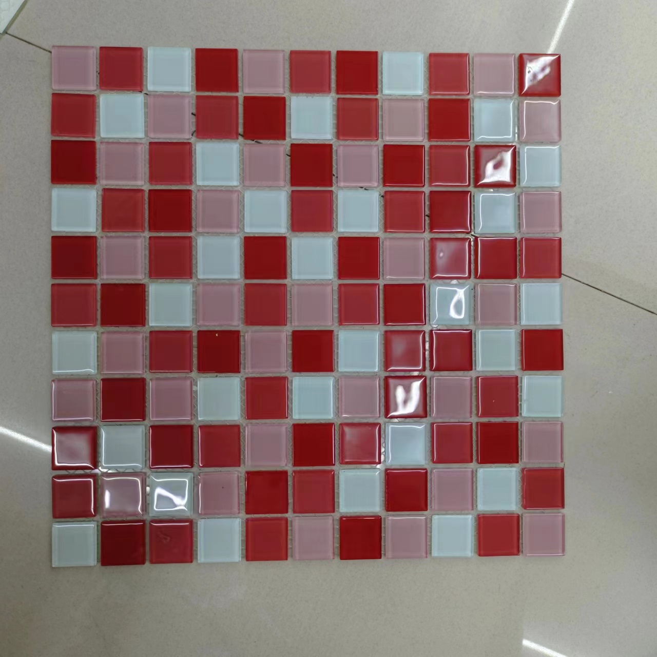 Crystal glass Mosaic tiles, small TV background wall tiles, wall-mounted water pool, self-adhesive wall-mounted water pool, Mosaic swimming pool, Massek pvc Mosaic Specification image