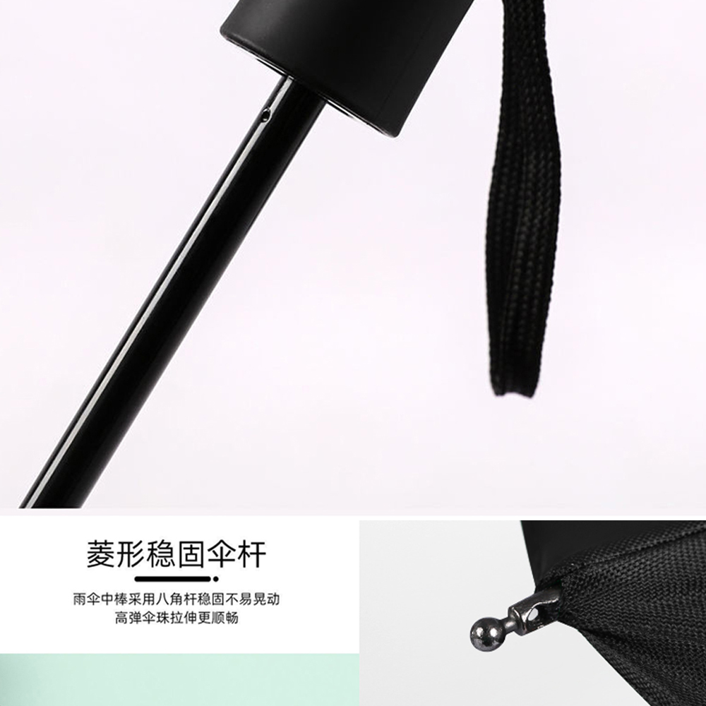 3219-1黑胶防嗮雨伞三折全自动晴雨伞防风小伞女士防紫外线雨伞批发详情15