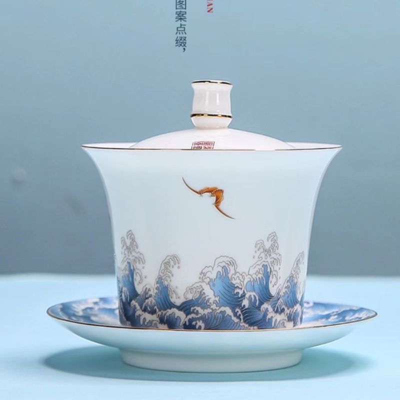 Jadeite ceramic tea set, Red pine craft pottery, Li Family 059 Application Scenario