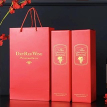 法国波尔多进口佩里萨克男爵干红葡萄酒+红色双支纸盒 纸袋 礼品