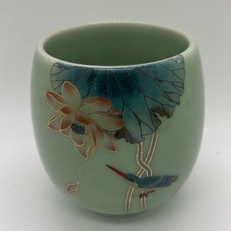 Handle teapot tea set, jadeite tea set, Gongfu tea set, home light luxury ceramic teapot and tea cup, Pottery Li Family 058 Item Picture