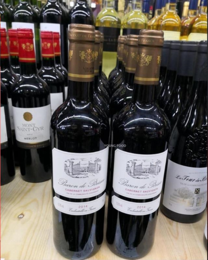 法国波尔多进口佩里萨克男爵干红葡萄酒+红色双支纸盒 纸袋 礼品详情图2