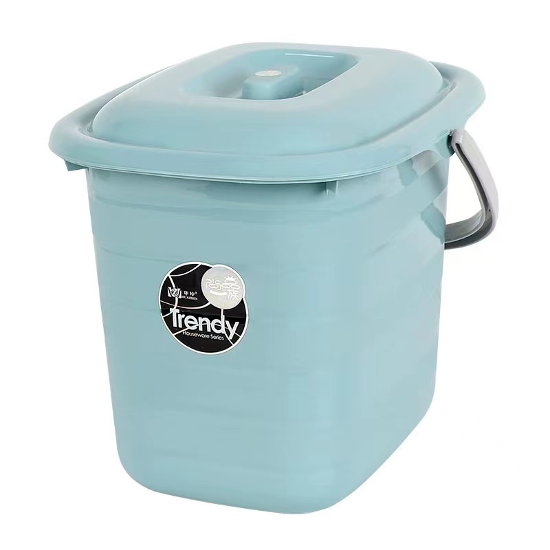 家用塑料带盖手提水桶泡脚桶拖地桶 大容量户外水桶储水桶米桶详情图5