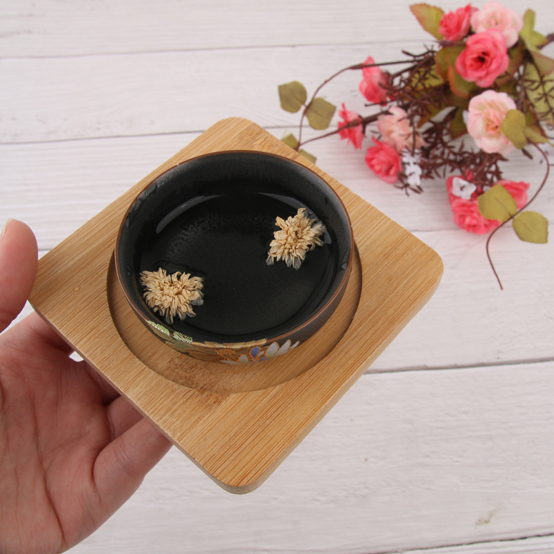 捷豪木质餐桌垫竹木杯垫 酒店茶杯餐盘底座隔熱墊 创意茶杯垫批发 详情图4