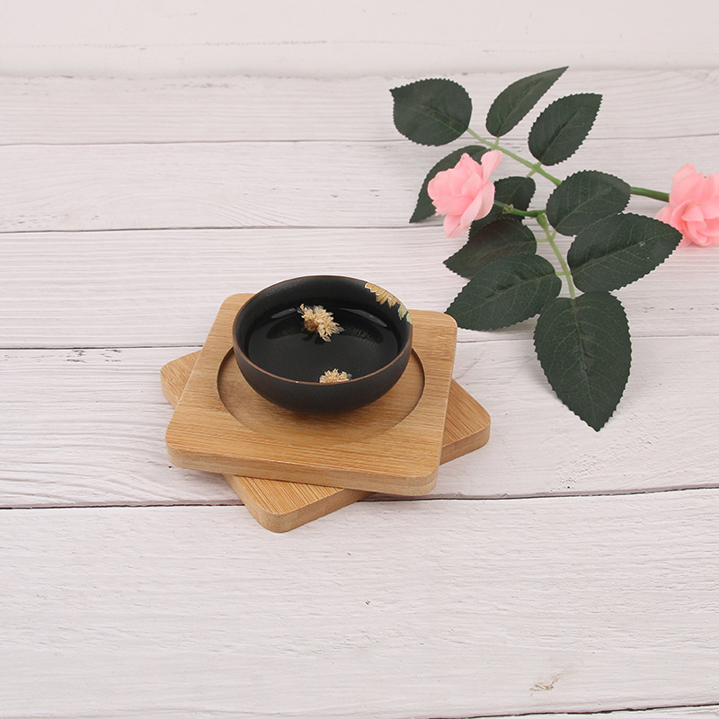 捷豪木质餐桌垫竹木杯垫 酒店茶杯餐盘底座隔熱墊 创意茶杯垫批发 详情图3